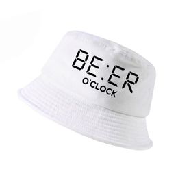 100% cotton funny BEER OCLOCK print men fisherman hats cool summer funny men women bucket hat outdoor panama fishing cap313y