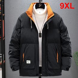Men's Jackets Winter Parkas Men 8XL 9XL Plus Size Thick Padded Jacket Coat Fashion Casual Cargo Plaid Male Big 231207