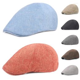 Berets Spring Winter Outdoor Hats Breathable Fashion Sboy Cap Duckbill Sun Hat Women Men Vintage Linen Retro Casquette