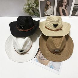 Womens Designer Ruffled Straw Hat Fashion Knitted Hat Cap For Men Woman Wide Brim caps Summer Bucket Outdoor Beach Hats 14 Styles271N