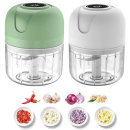 Fruit Vegetable Tools 250ml Electric Mini Garlic Chopper USB Meat Grinder Garlic Pepper Crusher Ginger Juice Vegetable Crusher Kitchen Tools 231207