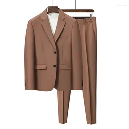 Men's Suits High Quality Men (suit Trousers) Casual Trend Loose Light Ripe Suit Jacket Autumn And Winter Two-piece Set