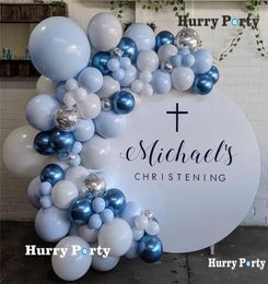 100pcs Pastel Macaron Blue White Balloons Garland Arch Kit Metallic Blue Balloons Wedding Birthday Baby Shower Party Decoration Q15335185