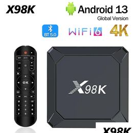 Android Tv Box X98K 13 Smart Wifi 6 Rockchip Rk3528 2G 16G 2.4G 5G Dua Bt 5.0 16Gb 4Gb 32Gb Set Top Media Player Drop Delivery Electro Dhgxb