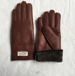 Designer 2024 women leather gloves Sheepskin bright female winter warm fashion Windproof Antifreeze