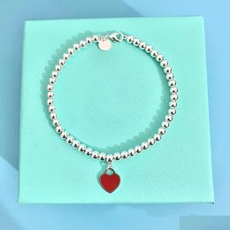 Beaded Bracelet Simple Designer Luxury For Men Women Couple Sier Plate/Fill Earth Chakras Letter Strands Chain Thanksgiving Day Gifts Dhupf
