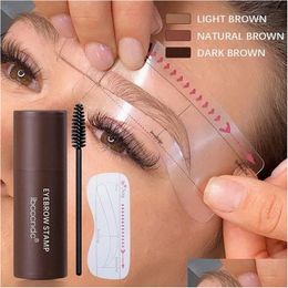 Eyebrow Enhancers Ibcccndc Inspired Tinting Kit Enhancer Eye Brow Treatments Stamp Sha Stencil Brush Powder Graphic Helper Con Drop De Otfsg