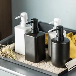 Liquid Soap Dispenser Black And White Ceramic Hand Wash Bottle Shower Gel Shampoo Bottles Bathroom Accessories