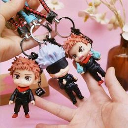 Keychains Jujutsu Kaisen Figures Keychain for Car Keys 2021 Men Anime Trinkets Gojo Satoru Keyring Accessories Women's Bag La265S