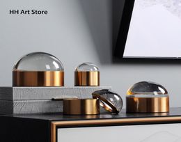 New Gold storage box crystal cover jewelry storage jar organizer home decor luxury design gift Johnathan Adler design gift8855265