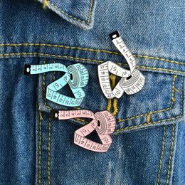 Brooches Cartoon Tape Measure Creative Brooch Pin Fashion Clothes Pins Accessories Personality Measuring Funny Enamel Badge