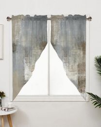 Curtain Taupe Modern Abstract Art Curtains For Bedroom Window Living Room Triangular Blinds Drapes