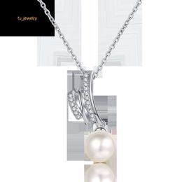 Fine Jewellery Wedding Moissanite Diamond 925 Sterling Silver Freshwater Pearl Pendant Necklace