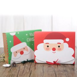 Large Christmas Gift Box Paper Santa Claus Snowman Star Candy Cookie Christmas Ribbon Pack Boxes Lovely Party Decorations VT1758 12 LL