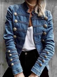 Women's Jackets Vintage Comter Denim Coat Women Autumn New European American Fashion Slim Fit Top Elegant All-match Double Breasted Jackets L231208