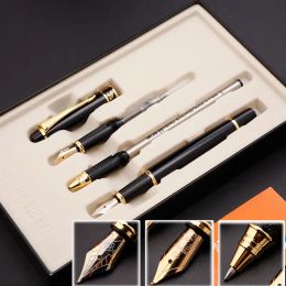 الجملة عالية الجودة ثلاثة قلم مجموعة الهدايا مربع 0.5 مم و 1.0 مم ايروريتا نافورة القلم القلم الكامل المعادن 1047 T200115