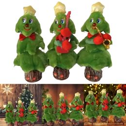 Christmas Toy Supplies Electric Christmas Tree Music Plush Toy Novelty Dancing Christmas Tree Home Decoration Musical Kids Christmas Gift 231208