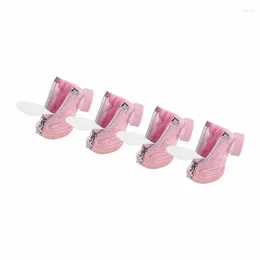 Dog Apparel 4 Pcs Winter Boots Warm Wear Resistant Skidproof Pet Shoes For Small And Medium Size Dogs