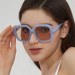 Sunglasses Large Frame European American Personality Ocean Candy Color Square Glasses Fashion StreetPography