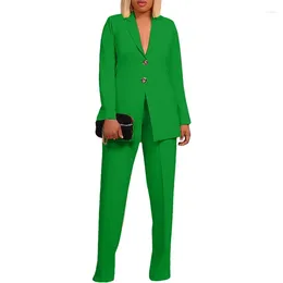 Women's Two Piece Pants Business Work Wear Pant Suits Women Set Office Lady Single-breasted Blazer Coat And Matching Sets Outfit Uniform