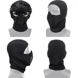 Bandanas Military Tactical Hunting Acessories Baraklava Full Face Protective Hood Steel Metal Mask Camping Cycling Climbing Supplies Nice