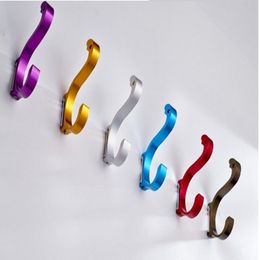 Aluminum alloy Hooks Kitchen Door Rear Coat Wall Hooks For Clothes Bathroom Hardware Accessories