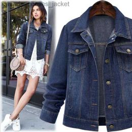 Women's Jackets 2023 New Cowboy Jacket Women's Autumn And Winter Style Outer Denim Coat Fe 5XL dent Jeans Outwear Ladies A172 L231208