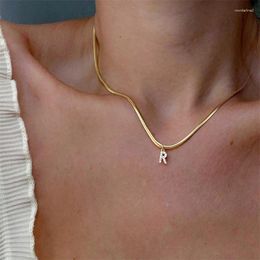 Pendant Necklaces Yi Ang Jewellery For Women Gold Plated Stainless Steel Necklace 26 Letters Initial Natural Simple Elegant