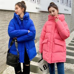 Women's Trench Coats Autumn Winter Thicken Warm Medium Long Parka Women Casual Solid Colour Big Pocket Loose Hooded Coat Jackets Outwear