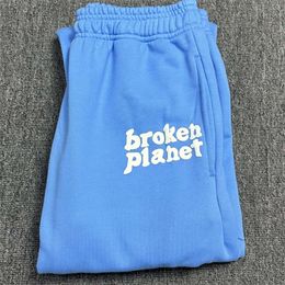 Men's Pants Real P o Broken Planet Sweatpants High Quality Foam Letter Print Casual American Street All match High waisted 231207