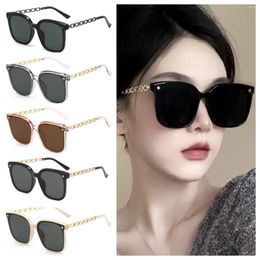 Sunglasses 1PCS Metal Hinge Large Frame Glasses Cross Star Polarized Vintage Fashion Brand Design Luxury For Womens Men UV400