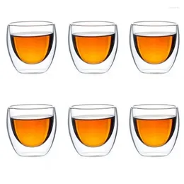 Wine Glasses 2-6PCS Double Wall Glass Water Cup Heat Resistant Coffee Set Beer Mug Tea Keep And Cold Drinkware Insulated Cups