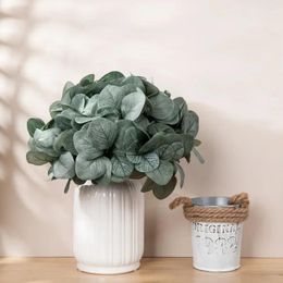 Decorative Flowers Artificial Flower Round Tung Leaf Handle Bunch Home Office Table Centrepieces Garden Decoration Bouquet Fake Plants