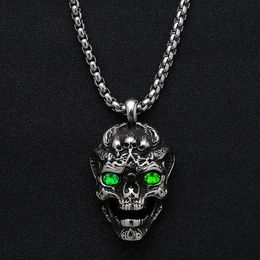 316L Stainless Steel Devil Skull Necklace Hip Hop Mens Jewellery