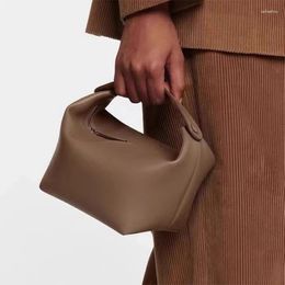 Evening Bags Brand Designer Women's High Quality Leather Handbag Fashion Lunchbox Bucket Bag Simple Small Square Winter