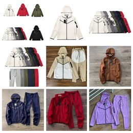 2023 Hoodies Tech Fleece Colour Sportswear Full Zip Pant Tracksuit Set Fleeces Techfleeces Sport Pants Mens Designer Jacket Space Cotton 688s