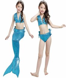 Girls Swimwear Kids Swimsuit Mermaid Costumes Swimming Clothes Little Ariel Cosplay Tails281Z2695930