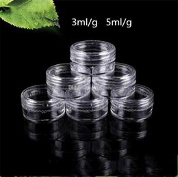 5ML Storage Bottles Bins Clear Plastic Cosmetic Sample Container Round Empty Plastic Eye Shadow Case Cosmetic Jar Containers Emp1060656