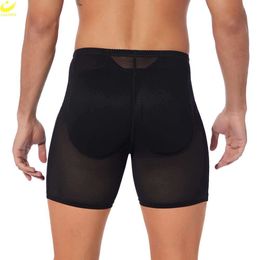 Men Padded Butt Lifter Panties Push Up Booty Lifting Underwear Tummy Control Hip Enhancer Shorts Slimming Shapewear