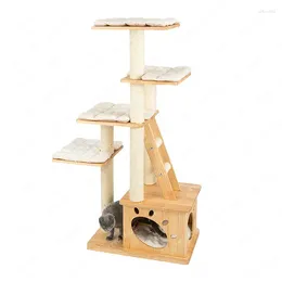 Cat Carriers Honey Pot Solid Wood Climbing Frame Nest Tree Fenlansong Wooden Pillar Large Luxury House