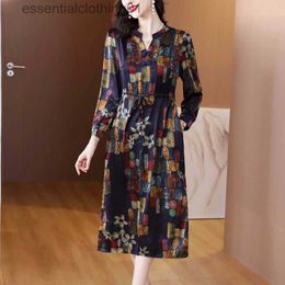 Urban Sexy Dresses Silk lberry Silk Dress for Women 2023 Spring and Autumn New Brand High end Western Style Middle aged Mom Qipao Skirt L231208