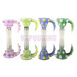 Latest Smoking Colourful Ox Horn Style Pyrex Thick Glass 14MM 18MM Male Joint Herb Tobacco Glass Philtre Bowl Oil Rigs Waterpipe Bong DownStem Bubbler Holder DHL