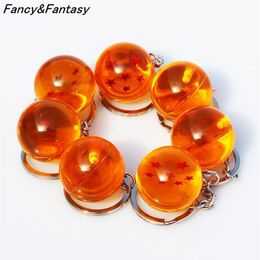 Fancy&Fantasy Anime Goku Dragon Super Keychain 3D 1-7 Stars Cosplay Crystal Ball chain Collection Toy Gift Key Ring C19011001250s