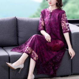 Party Dresses Summer Embroidery Vintage Midi Dress 2023 Mesh Fashion Floral Casual Chic Pretty Women Elegant Bodycon Evening