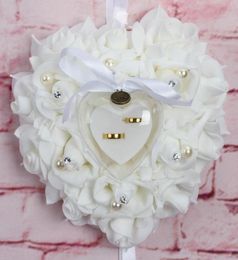 Decorative Flowers Wreaths 1Pcs Romantic Heartshape Rose Wedding Decor Valentine039s Day Gift Ring Bearer Pillow Cushion Pin7335058