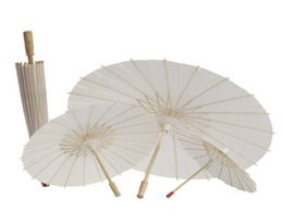 White Bamboo Paper Umbrella Chinese Craft Umbrella Painting Dancing White Paper Umbrellas Bridal Wedding Party Decoration DBC VT047200079