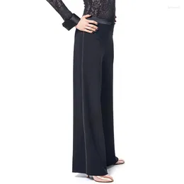 Stage Wear Modern Dancer Teacher For Autumn And Winter Practise Performance National Standard Bright Satin Edge Wide Leg Pants