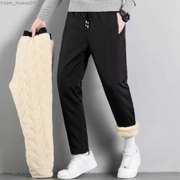 Men's Pants Winter Fleece Pants Men's Thick Warm Casual Sweatpants High Quality Waterproof Fashion Drawstring Large Size Jogging Pants L-7XlL231113