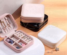 Travel Jewelry Box Organizer PU Leather Display Storage Case For Necklace Earrings Rings Jewelry Holder Gift Case Storage Boxes RR5548375