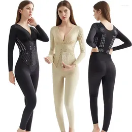 Women's Shapers Long Sleeves Trousers Body Shaping Sculpture Miss Jumpsuit Underwear Shapewear